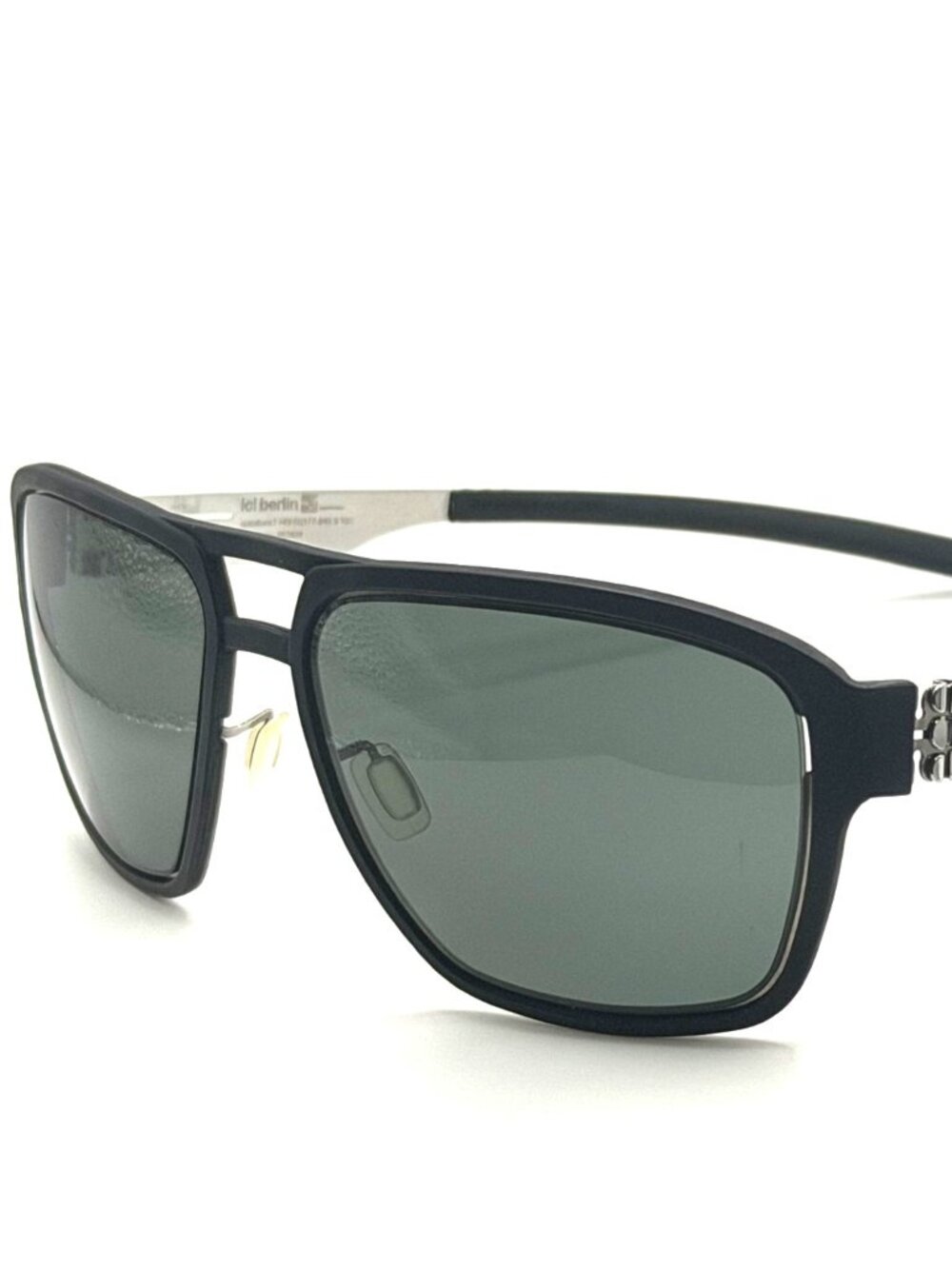 NEW IC! BERLIN WIPEOUT-BLACK/CHROME/GREEN TINTED MEN SUNGLASSES 60MM 20 145